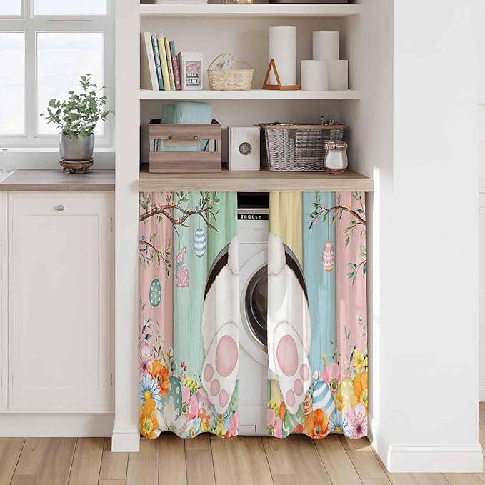 Easter Kitchen Tier Curtains 45 Inch Long 2 Panel Set, Rod Pocket Short Window - Image 7