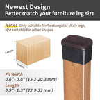 Ezprotekt 8 Pcs Rectangle Black Felt Chair Leg Floor Protectors