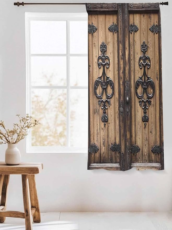 Sheer Curtains 72 Inches Long, Barn Door Semi Sheer Curtains Light Filtering - Image 3
