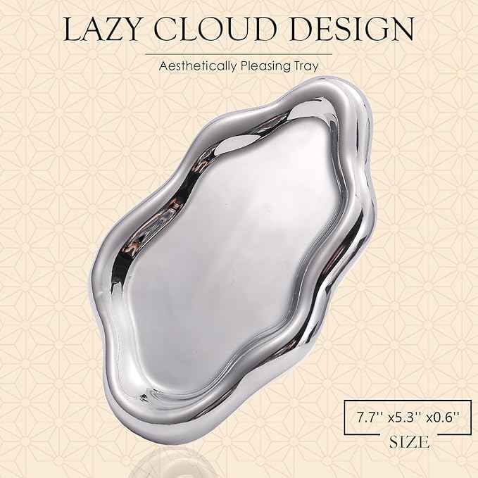 Ceramic Jewelry Tray Trinket Dish, Decorative Cloud Vanity Key Tray