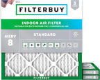 Filterbuy 15x15x1 Air Filter MERV 8 Essential Dust & Allergy Defense, by Filterbuy