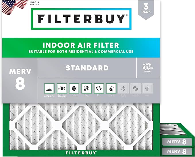 Filterbuy 23.5x23.5x1 Air Filter MERV 8 Essential Dust & Allergy Defense by Filterbuy