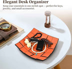 Valet Tray PU Leather Key Holder Bowl