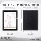 Langdon House 5x7 Picture Frames Set Distinguished Edging - Image 2