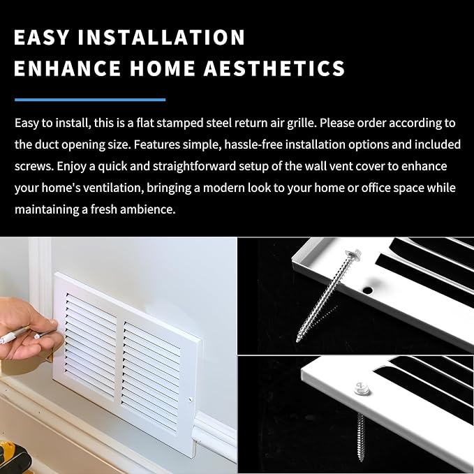 24x8 Return Air Grille, Air Return Vent Cover, Flat Vent Cover, Rejillas De - Image 6