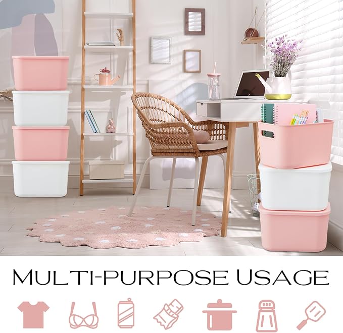 Hoolerry 8 Pieces Colorful Storage Bins - Image 7
