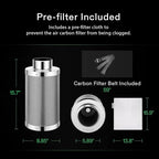 VIVOSUN 6 Inch Air Carbon Filter Smelliness Control - Image 6