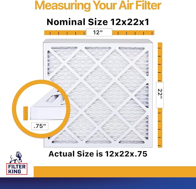 Filter King 12x22x1 Air Filter | 6-PACK | MERV 13 | HVAC Pleated AC Furnace - Image 2