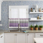 Country Wood Board Gray Purple Window Valance Curtains, Farmhouse Gradient - Image 8