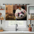 Farm Panda Bedroom Curtains 63 Inch Length, Window Curtains Tab Top, Farmhouse - Image 3