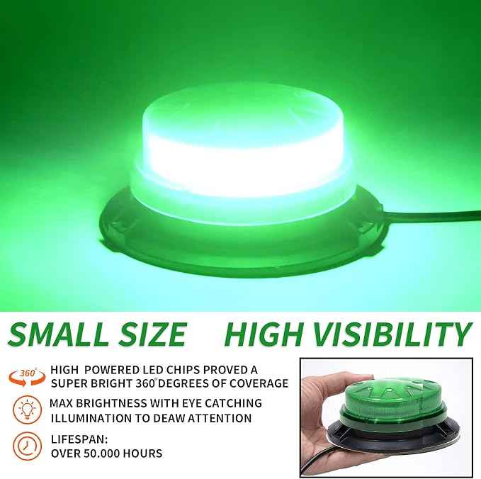 Green Led Emergency Strobe Beacon Lights