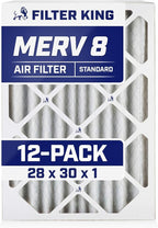 Filter King 28x30x1 Air Filter | 12-PACK | MERV 8 HVAC Pleated A/C Furnace by FilterKing