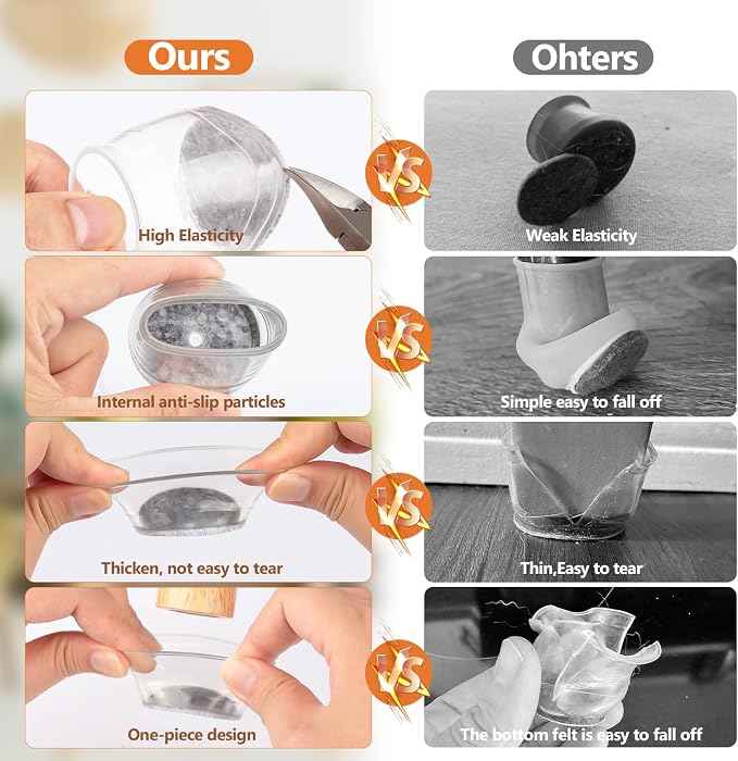 16pcs Round Chair Leg Floor Protectors, Felt Pads Chair Leg Protectors