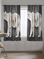 Sheer Curtains 72 Inches Long, Farmhouse Country Vintage Wood Grain Privacy - Image 5
