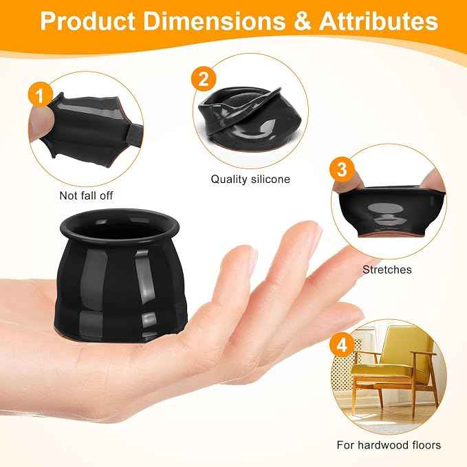 CHUNZEXI 24 Pack Chair Leg Floor Protectors