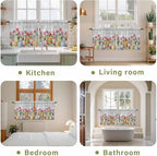 Easter Kitchen Tier Curtains 36 Inch Long 2 Panel Set, Rod Pocket Half Window - Image 8