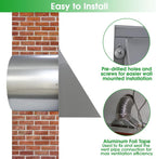 6 Inch Hooded Wall Vent with Screen and Damper, 6 Inch Exhaust Vent Cover Cap - Image 6