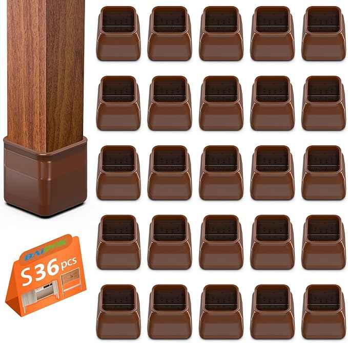 BAIPOK 36Pcs Square Chair Leg Floor Protectors
