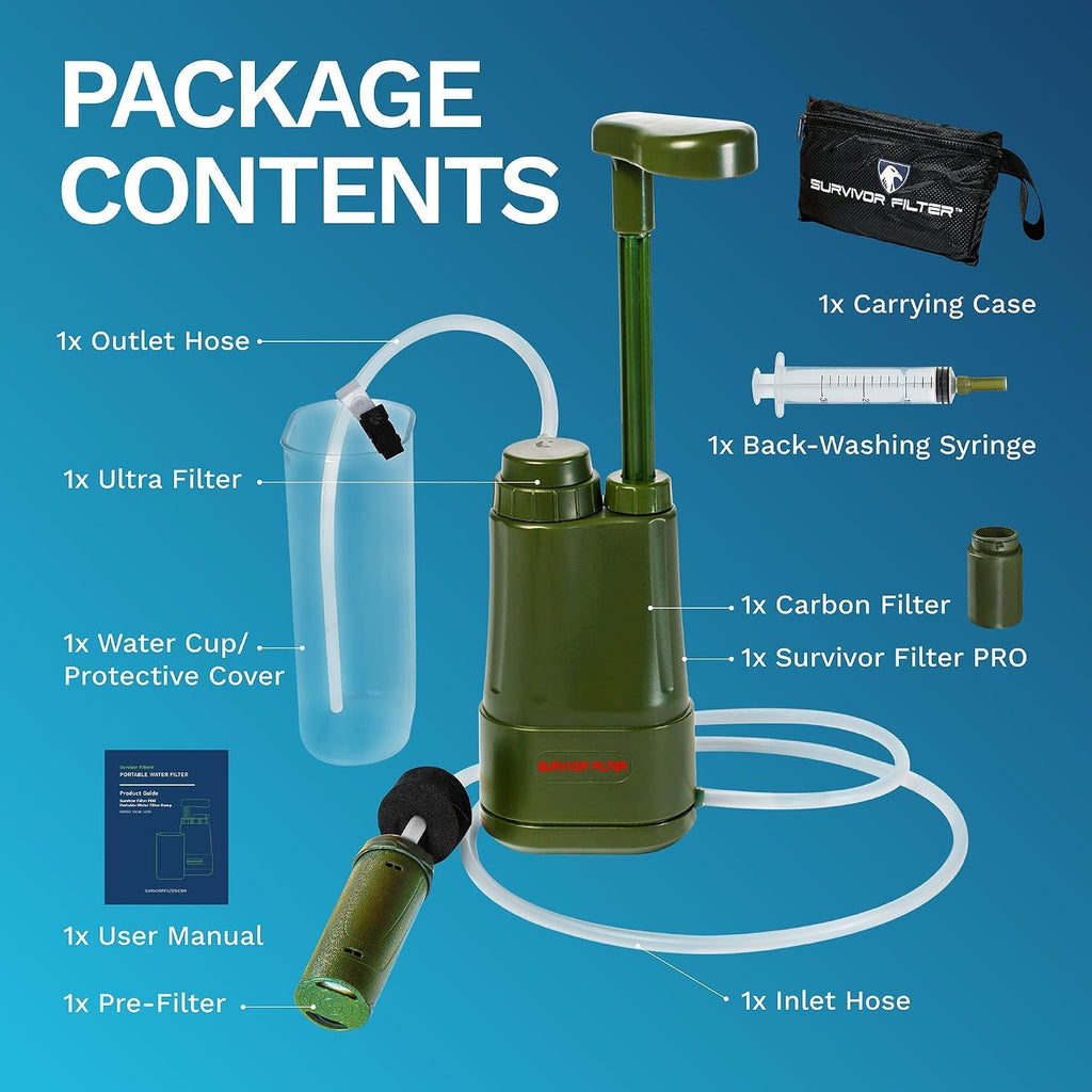 Survivor Filter PRO Portable Water Filter for Camping, Survival &