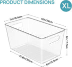 Vtopmart 6 PCS Clear Plastic Storage Bins, Pantry Organizer Containers