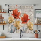 Retro Floral Living Room Curtains 84 Inch Length, Window Curtains Tab Top - Image 3