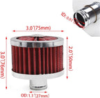 MUGE RACING 23mm Car Air Filter Universal Cold Air Intake Filter High Flow Vent - Image 5