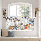 Navy Blue Pumpkin Fall Kitchen Tier Curtains 36 Inch Long 2 Panel Set, Rod by Unknown