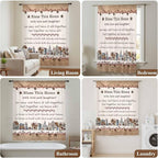 Farmhouse Sheer Curtains 108 Inch Length Country Star Barn Berry Brown Wood - Image 7