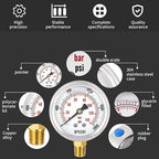0-2000 Psi Glycerin Liquid Filled Hydraulic High Pressure Gauge, 2.5" Dial Size - Image 3