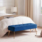 DUHOME Button-Tufted Ottoman Bench, Upholstered Bedroom Benches Velvet Footrest