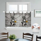 Funny Farm Animals Kitchen Curtains 36 Inch Length, Small Window Curtains Tab - Image 4