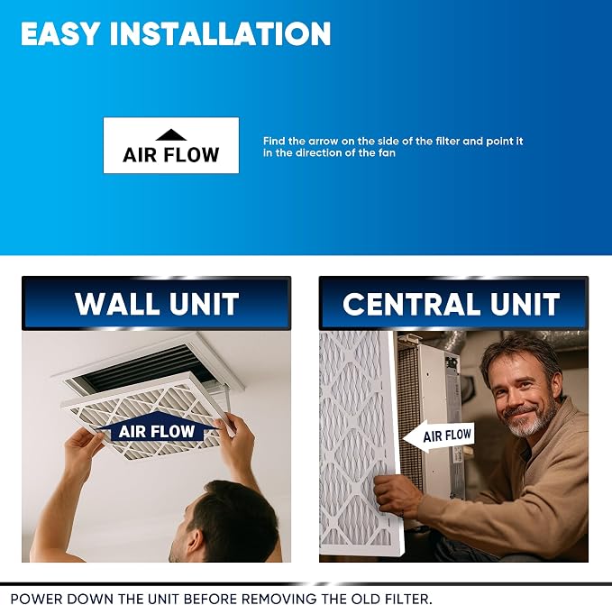 14x18x1 MERV 13 Air Filters, Actual Size: 13.7" x 17.7" x 0.75", Pleated Design - Image 6