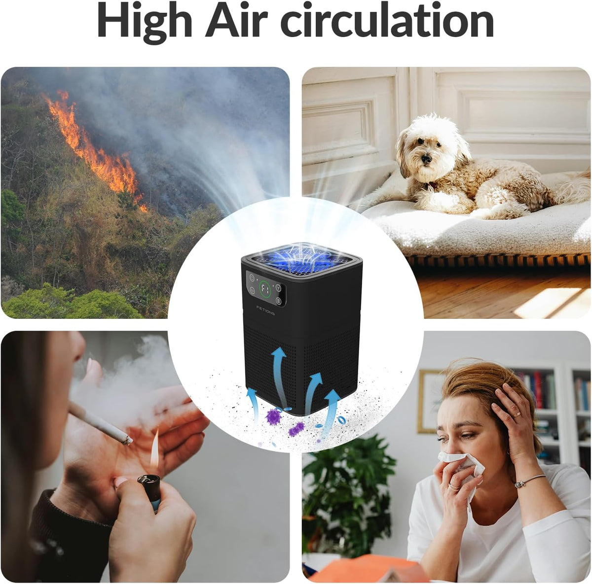 Air Purifiers for Bedroom Home, FETIONS Small Air Purifier