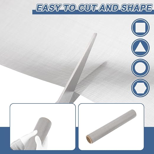 uxcell 300 Mesh 39" x 10" Woven Wire Mesh, 316 Stainless Steel Air Vent Filter - Image 4