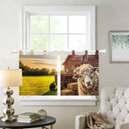 Farm Sheep Kitchen Curtains 24 Inch Length, Small Window Curtains Tab Top - Image 2