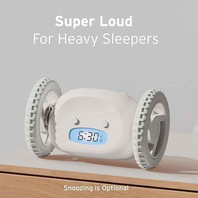 CLOCKY Extra Loud Alarm Clock for Heavy Sleepers on Wheels Rolls Runs Away