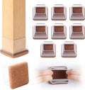 Ezprotekt 8 Pcs Extra Large Square Chair Leg Floor Protectors, Silicone Felt