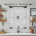 Farmhouse Wood Grain Living Room Curtains 84 Inch Length, Window Curtains Tab - Image 3