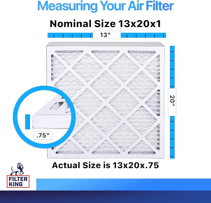 Filter King 13x20x1 Air Filter | 6-PACK | MERV 8 HVAC Pleated A/C Furnace - Image 2