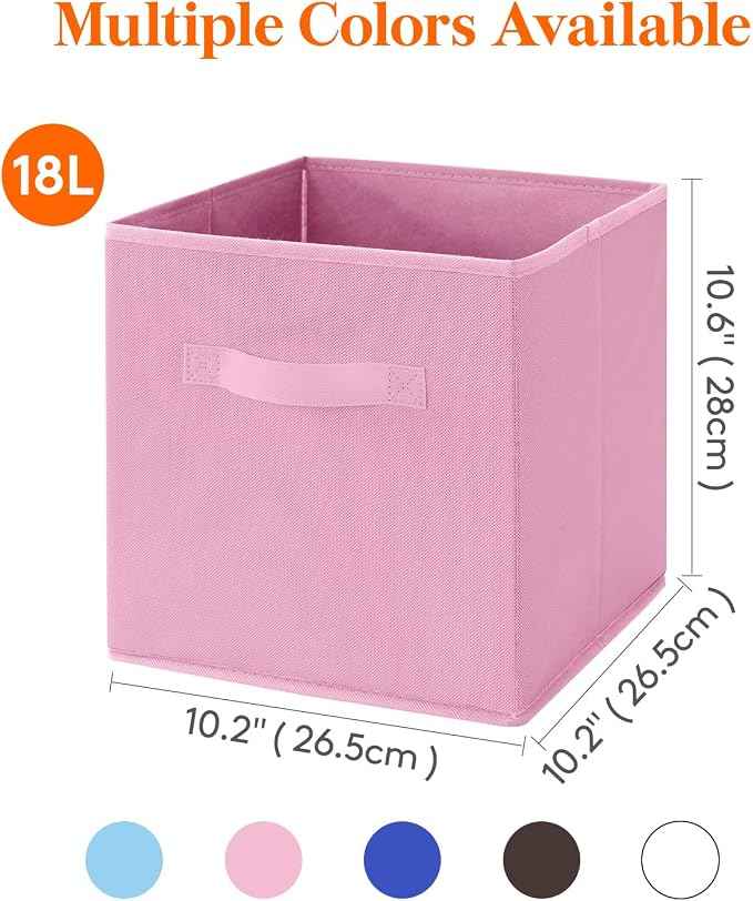 Lifewit Collapsible Fabric Storage Cubes Bins Set 11 Inch, Foldable Cubby