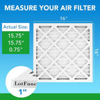 LotFancy 16x16x1 Air Filter MERV 8 4-Pack, Electrostatic Pleated Furnace & AC - Image 2