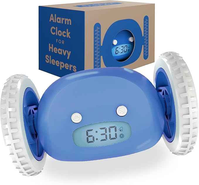 CLOCKY Extra Loud Alarm Clock for Heavy Sleepers on Wheels Rolls Runs Away