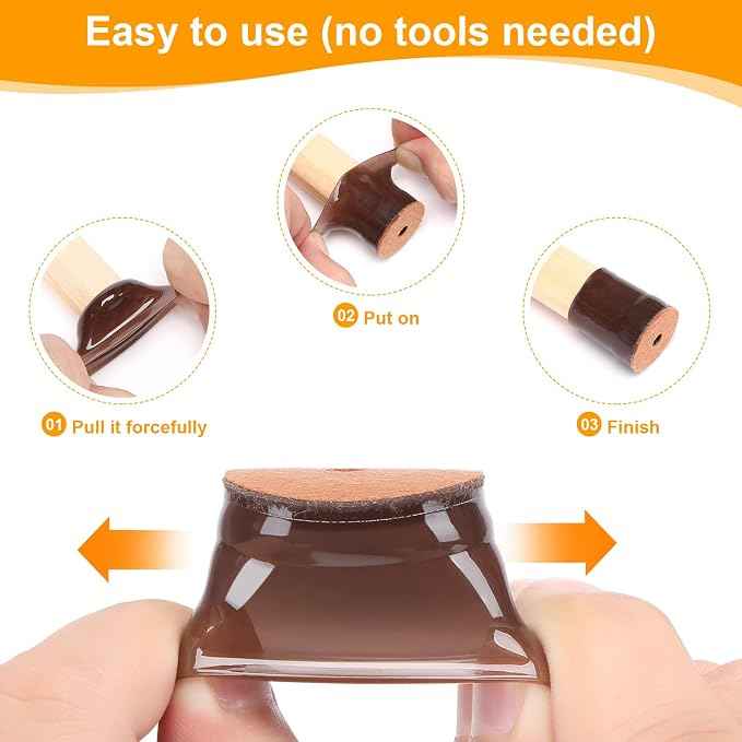 CHUNZEXI 32 Pack Chair Leg Floor Protectors
