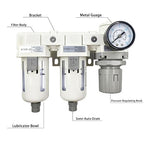 XingNEeng 3/8" NPT Compressed Air Filter Regulator Lubricator Combo, Water/Oil - Image 2