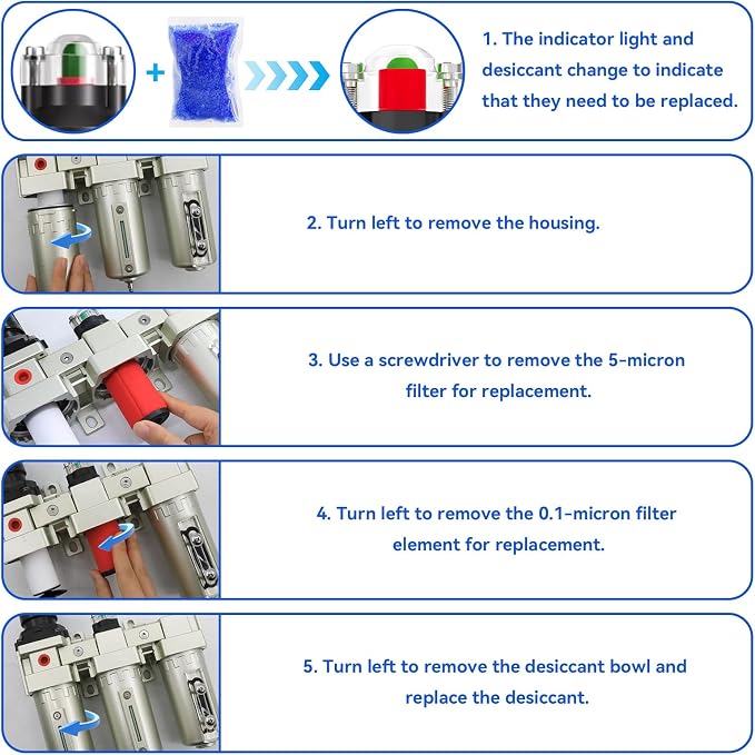 1/2" NPT Industrial Grade 3 Stage Air Dryer - Image 7