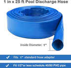 Eastrans Heavy Duty 1 IN x 25 FT Pool Backwash Hose, Flat Discharge, Weather & - Image 4