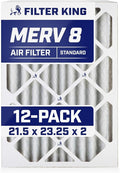 Filter King 21.5x23.25x2 Air Filter | 12-PACK | MERV 8 HVAC Pleated A/C Furnace by FilterKing
