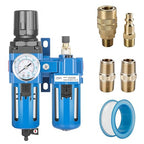 NANPU 3/8" NPT Compressed Air Filter Regulator Lubricator Combo, Water/Oil Trap by NANPU