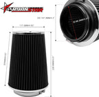 RYANSTAR 102mm 4" High Flow Round Tapered Cone Cool Air Filter Cleaner - Image 2