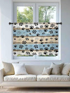 Sheer Curtains 45 Inch Length, Vintage Farmhouse Rustic Wooden Grain Privacy - Image 4